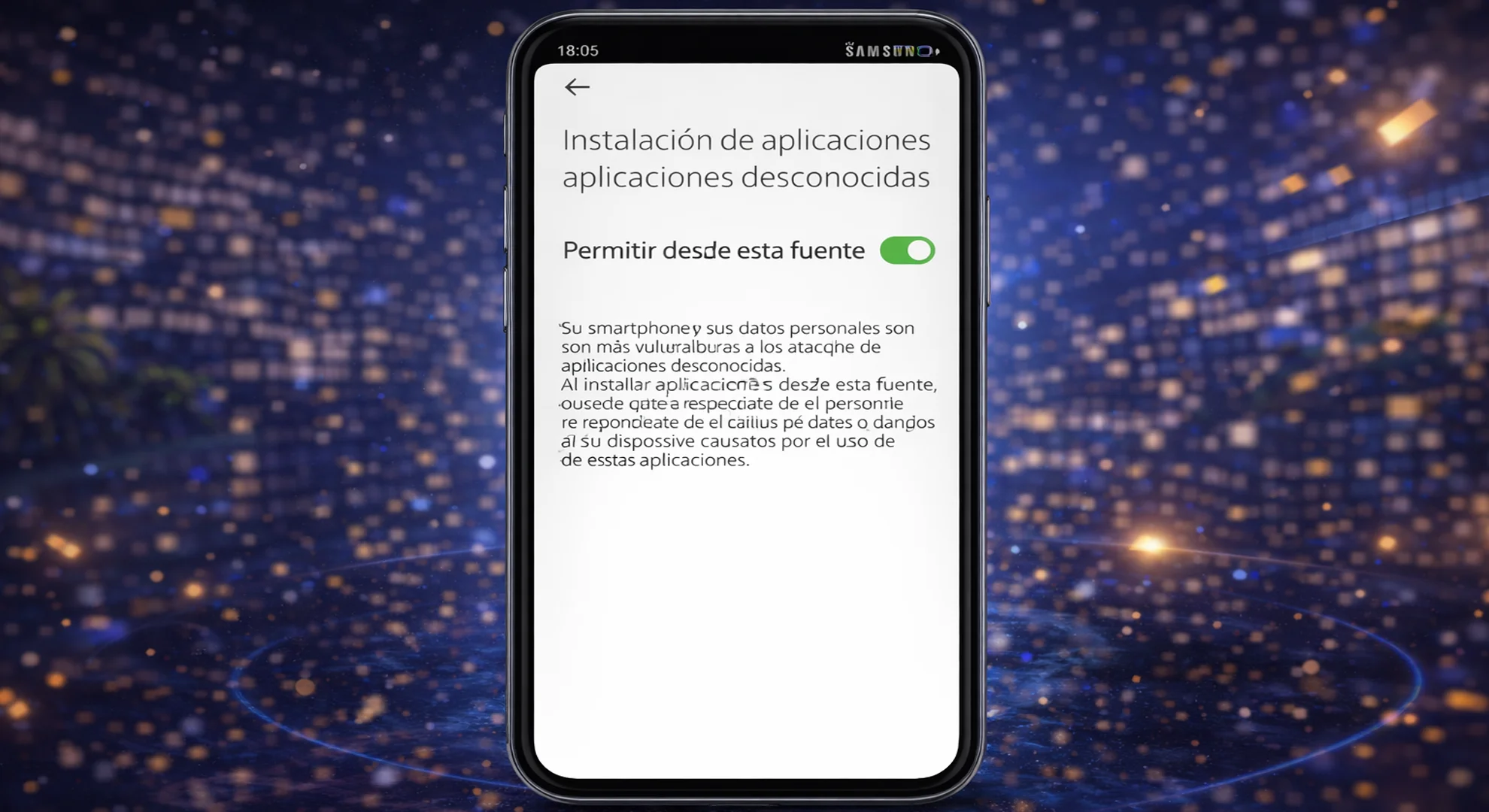 Permite fuentes desconocidas