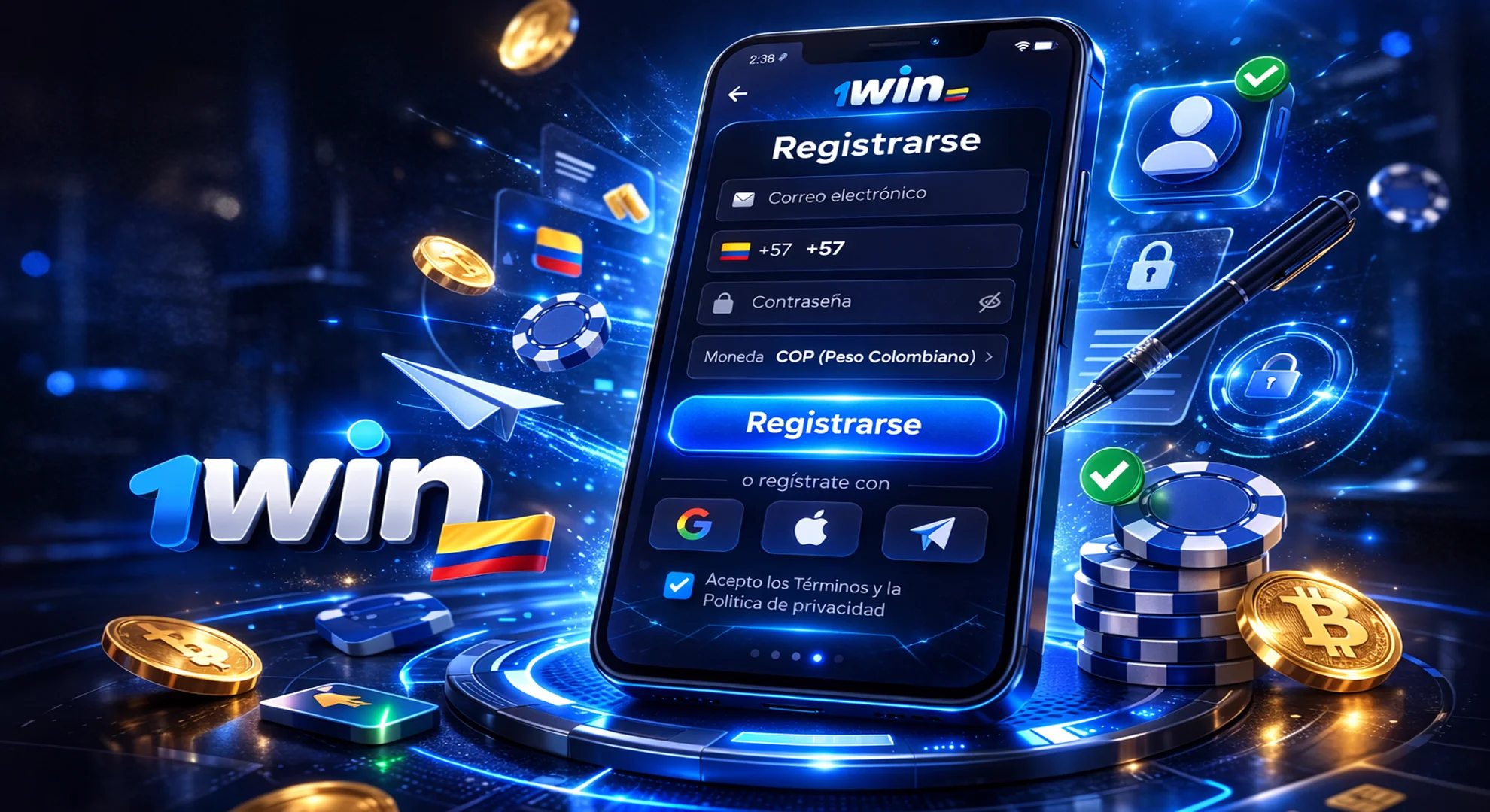 Guía para registrarse en la aplicación 1win