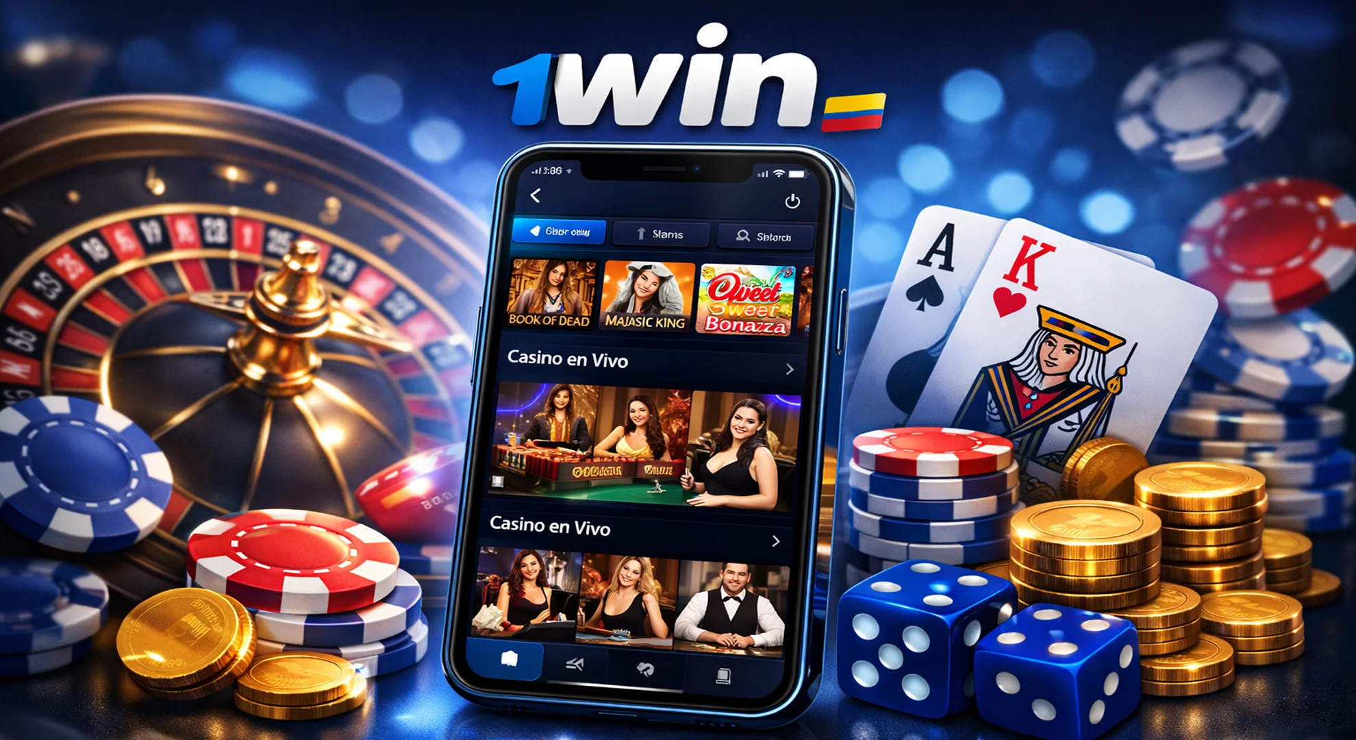 Juegos de casino populares en la aplicación móvil 1win