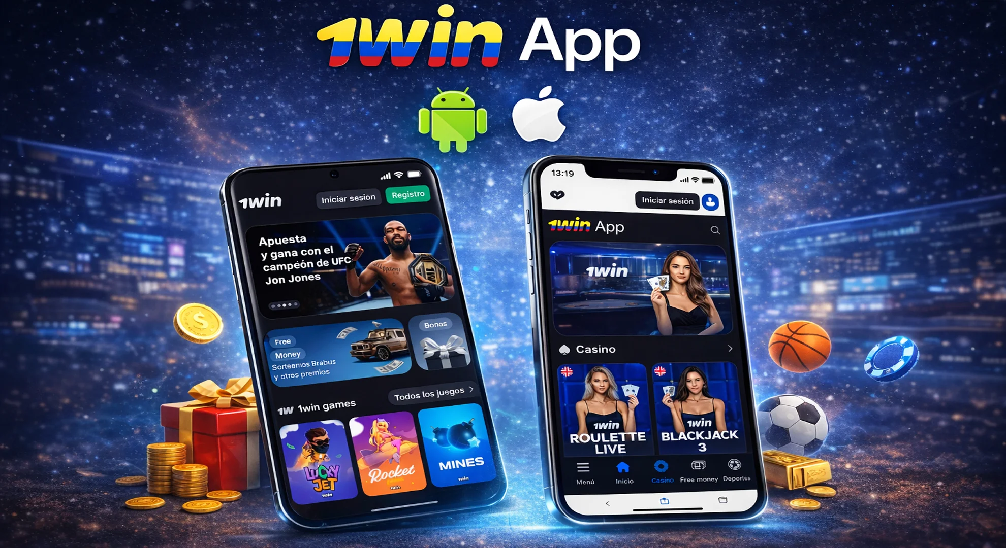 Juega en cualquier lugar con la aplicación móvil de 1win